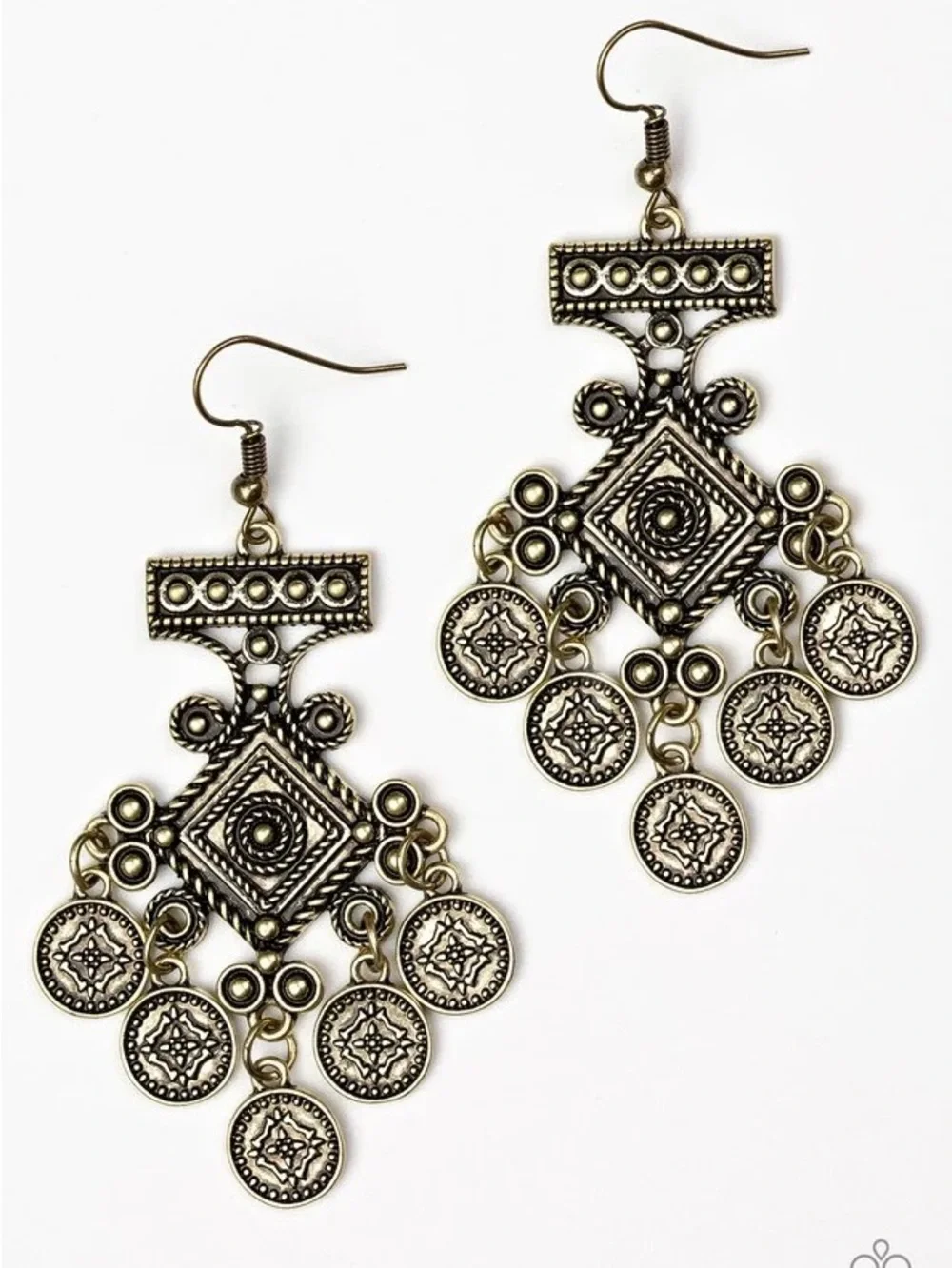 Paparazzi- Unexplored Lands Brass Tribal Chandelier Earrings